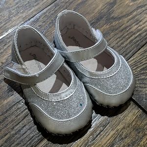 Pedidped Silver Sparkle First Shoe